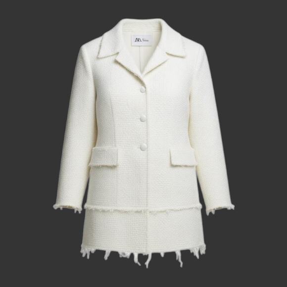 Bottega Veneta Pre-Fall 2019 Bouclé Jacket Winter White Size 48 - Picture 1 of 8